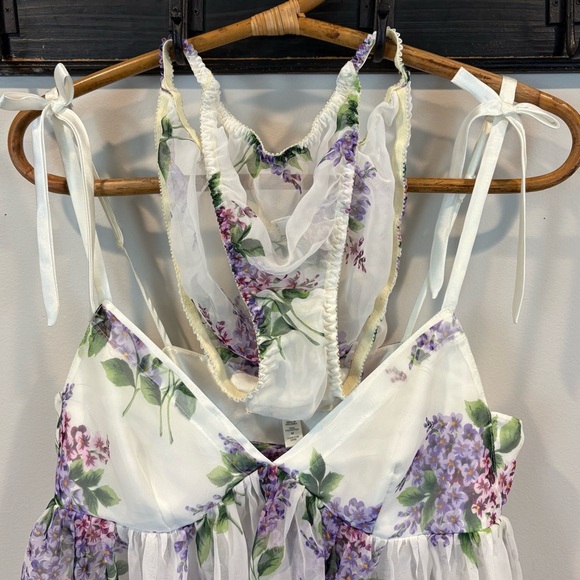 Victoria’s Secret Purple Floral Sheer Babydoll with Matching Panties Sz M - Picture 2 of 11